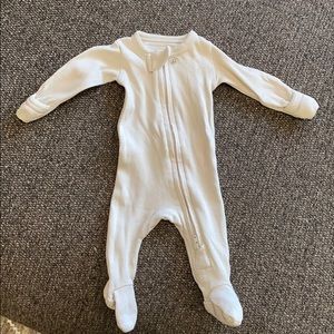 SpearmintLOVE Loved Baby footed romper, stone